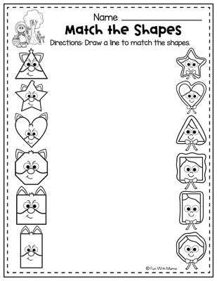 little red riding hood worksheet shapes