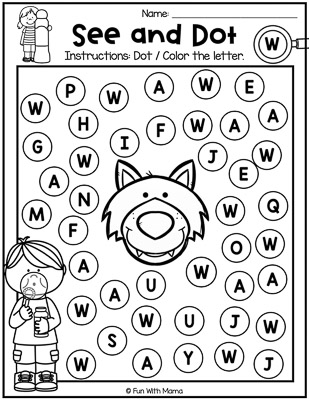 little red riding hood dot worksheet