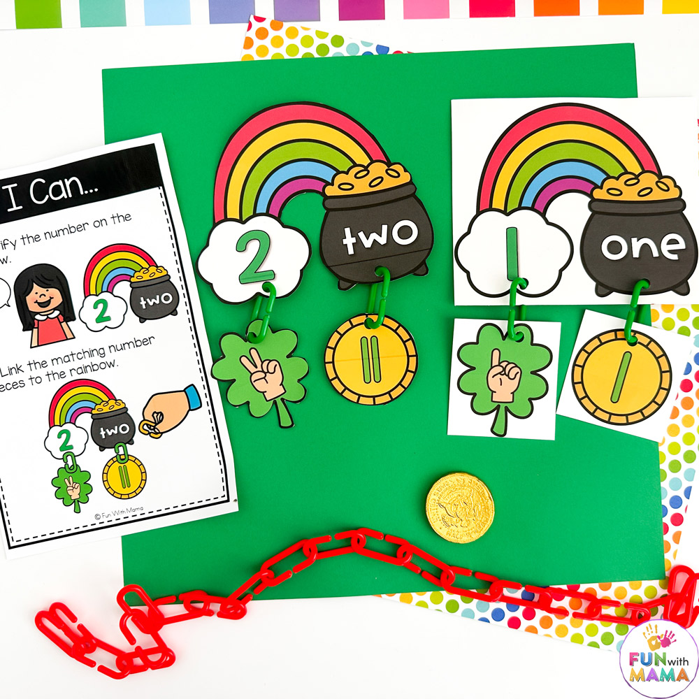 St. Patrick's Day number math link activity