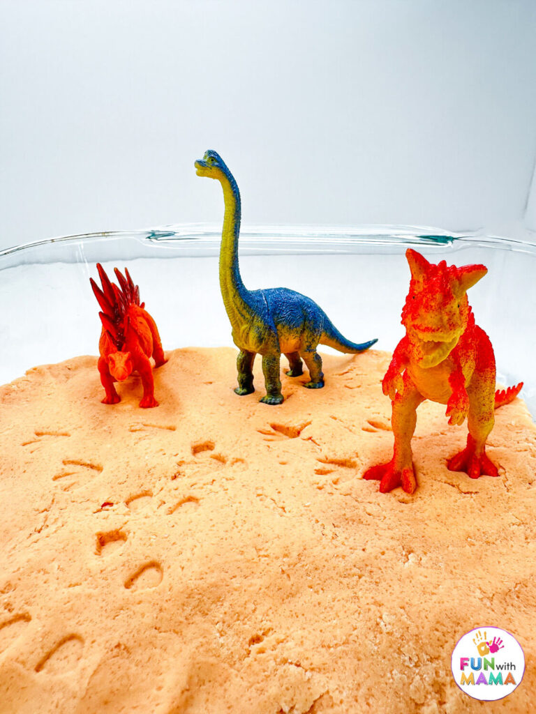 dinosaur fossils experiment using salt dough