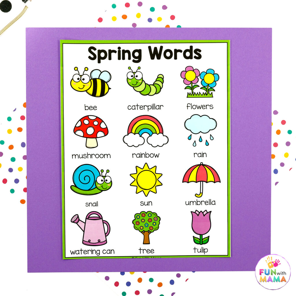 spring words  activity