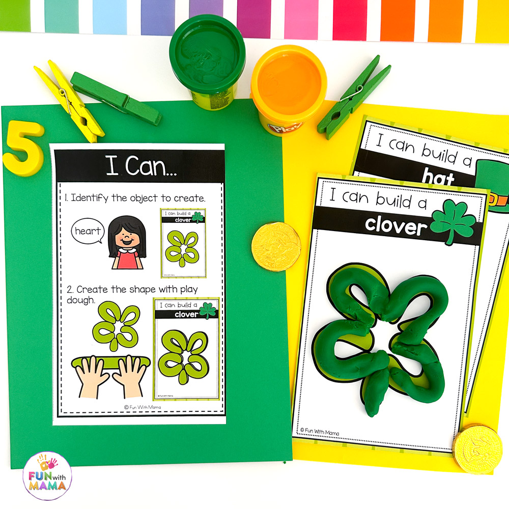St. Patrick's Day play dough mats