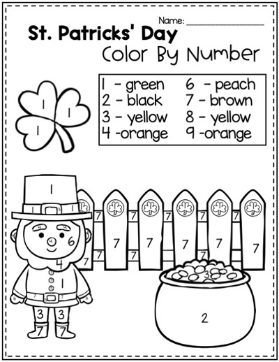 St. Patrick's day color by number