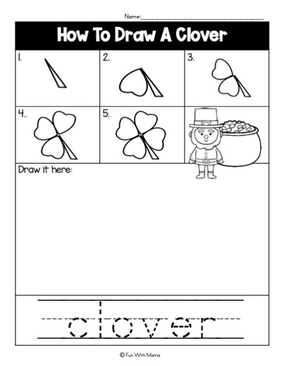 how to draw a clover worksheet
