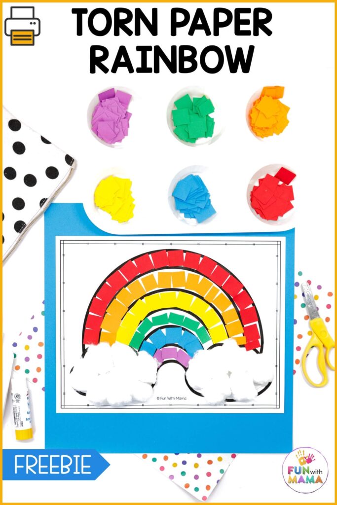 torn paper rainbow craft