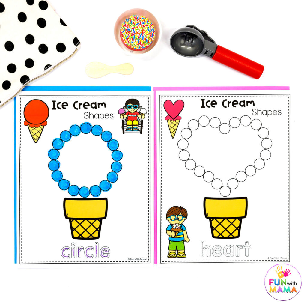 ice cream shapes activity mat