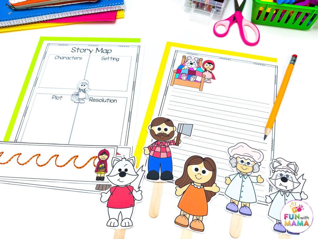 little red writing hood storytelling activity