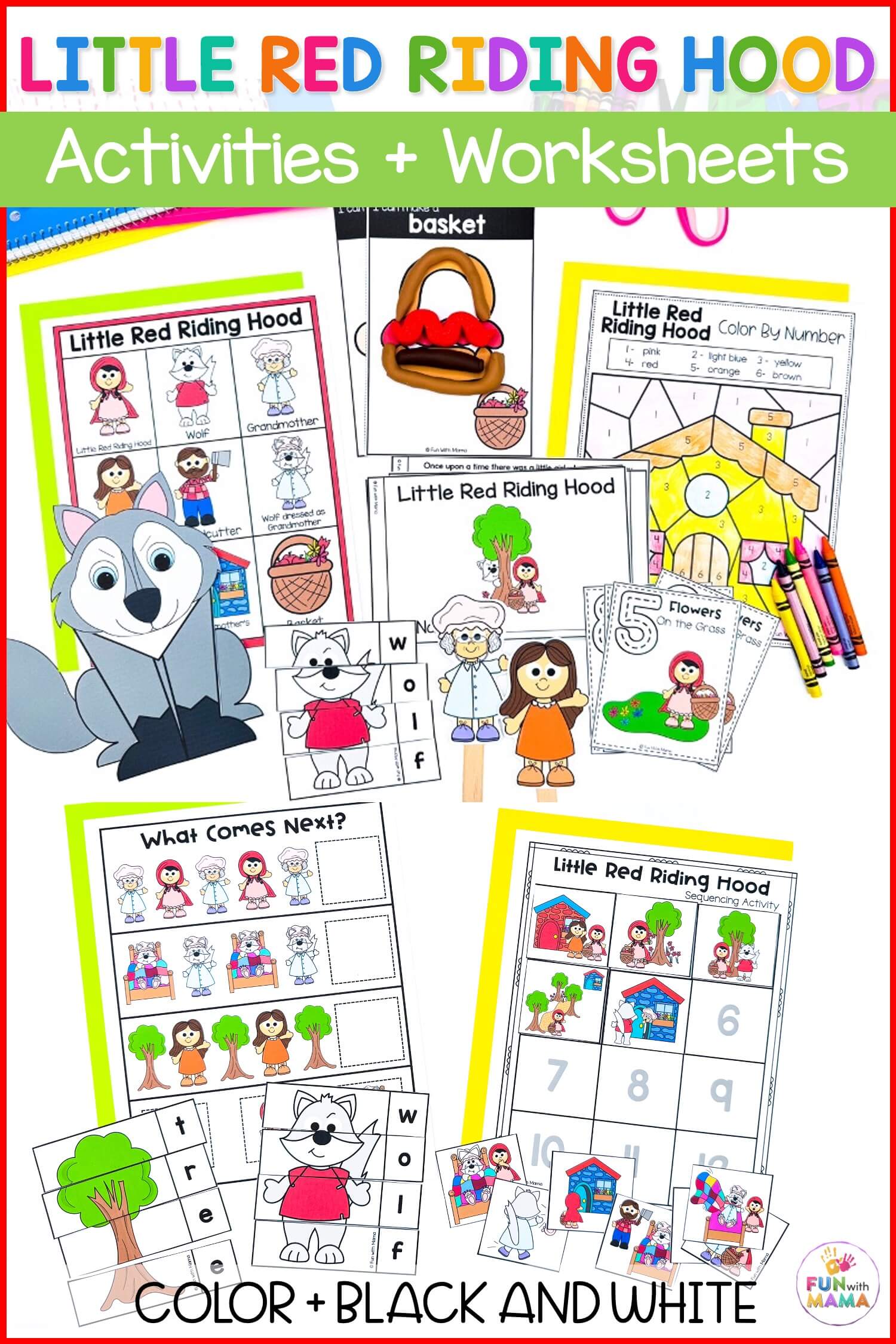 little red riding hood activities and worksheets