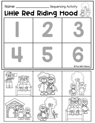 little red riding hood sequencing worksheet