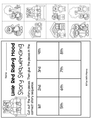 story sequencing little red riding hood
