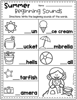 write out beginning sounds of words
