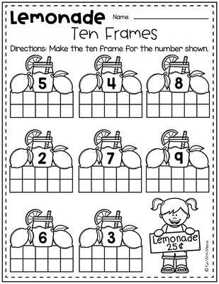 make ten frames for a certain number