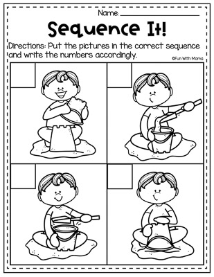 put images in the correct sequence summer worksheets for kindergarten
