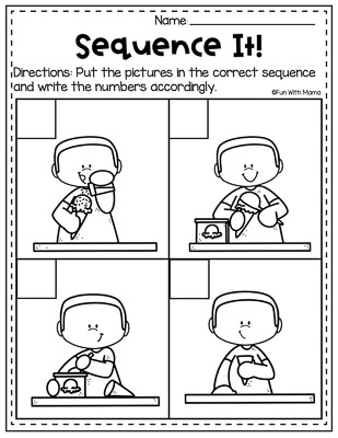 place pictures in the right sequence summer worksheets for kindergarten