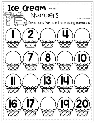 write missing numbers in cones