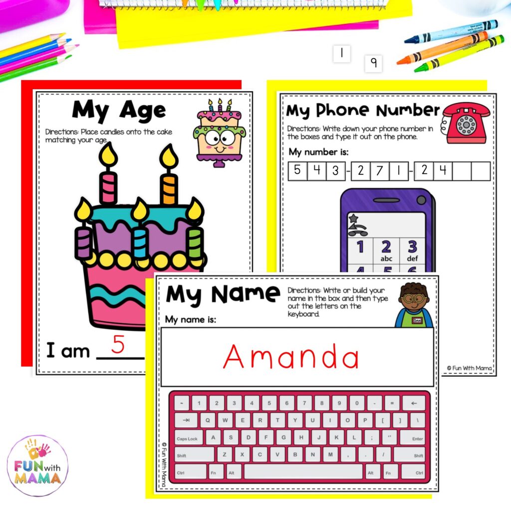 my name, age activity