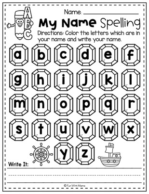 my name spelling pirate activities for preschool