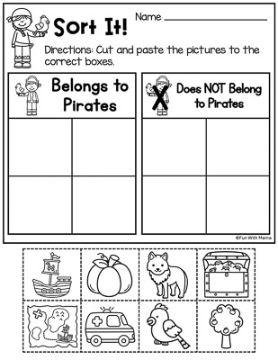 sort it pirate activities for preschool