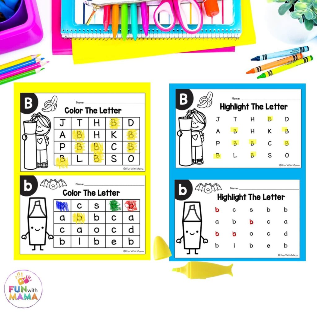 Highlight and color the letter B