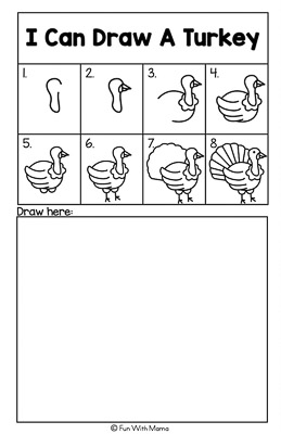 how to draw a turkey