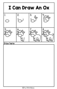 How To Draw Farm Animals - Free Directed Drawing Guides - Fun with Mama