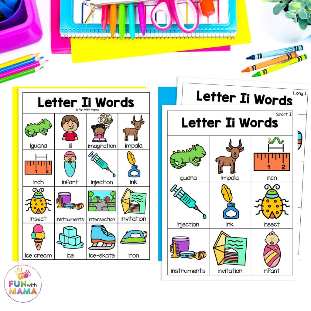letter i words chart 