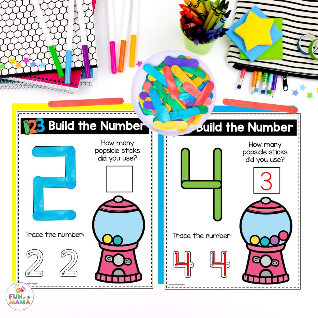 13. Build the Number Craft Stick Mats