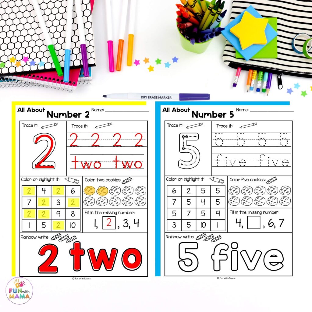 number worksheets for kids