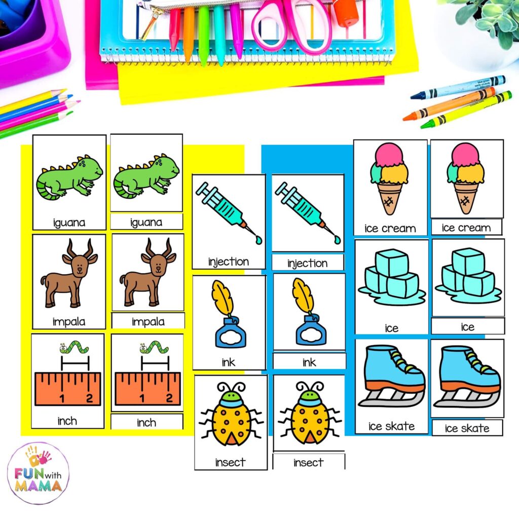3-part cards letter i