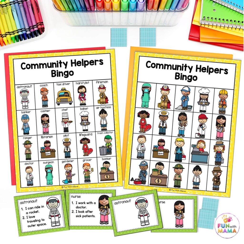 community helpers mats for bingo