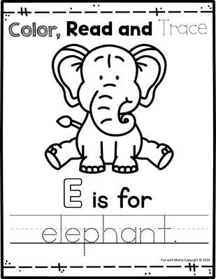 letter e coloring worksheets e is for elephant 