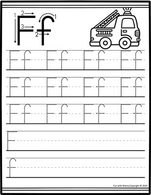 trace the letter f