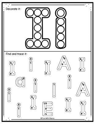 letter i worksheet trace