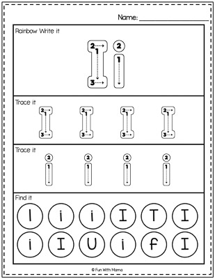 letter i worksheet