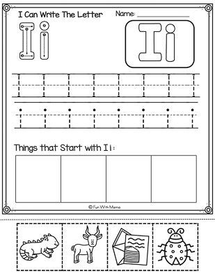 letter i worksheet writing