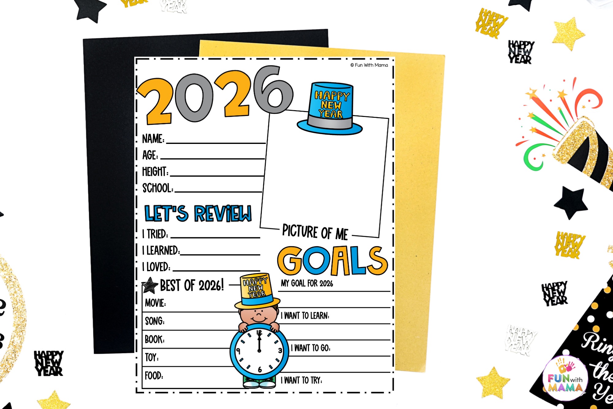 2026 new years printables for kids