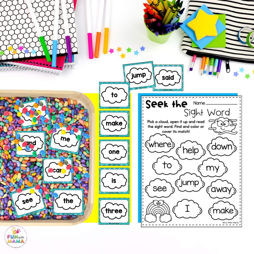 Cloud Sight Words Weather theme