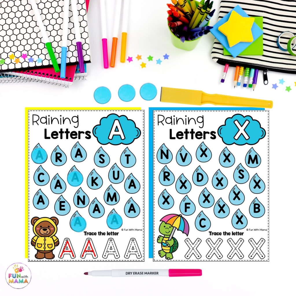 raining letters alphabet hunt