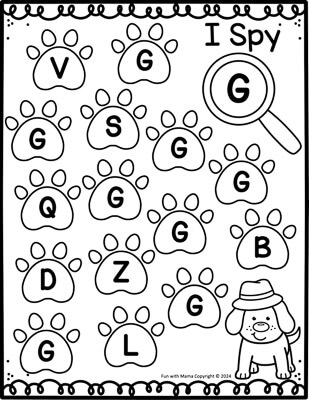 i spy letter g game uppercase g