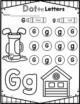 letter g dot the letters