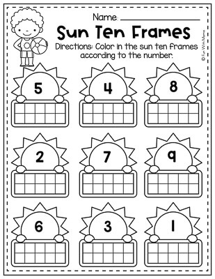 sun ten frames