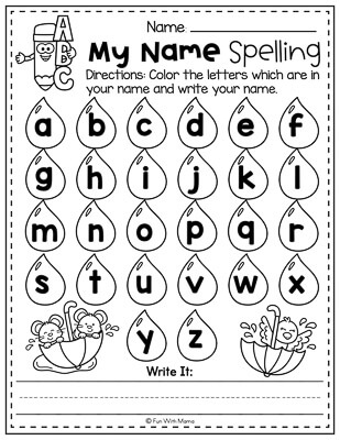 color in the letters to spell a name