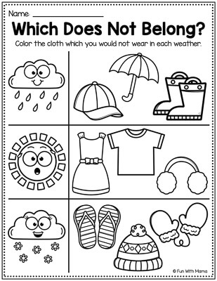 color the item that doesn't belong