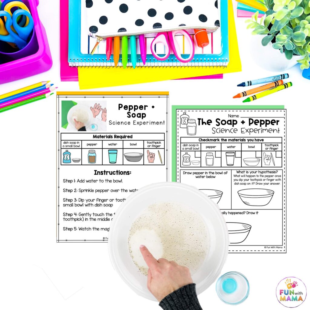dishwashing liquid and pepper science germ activities for preschoolers