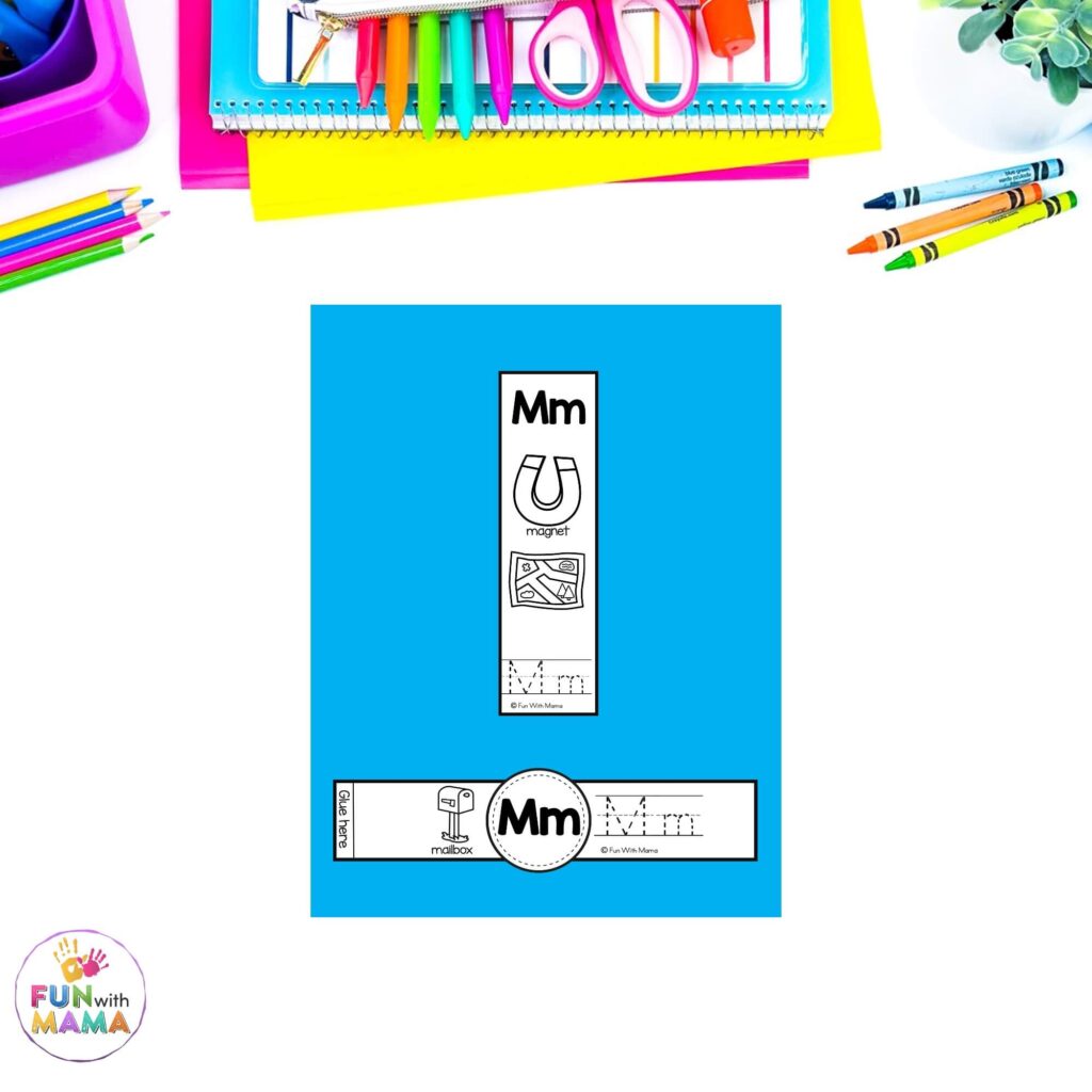 letter m themed bookmark