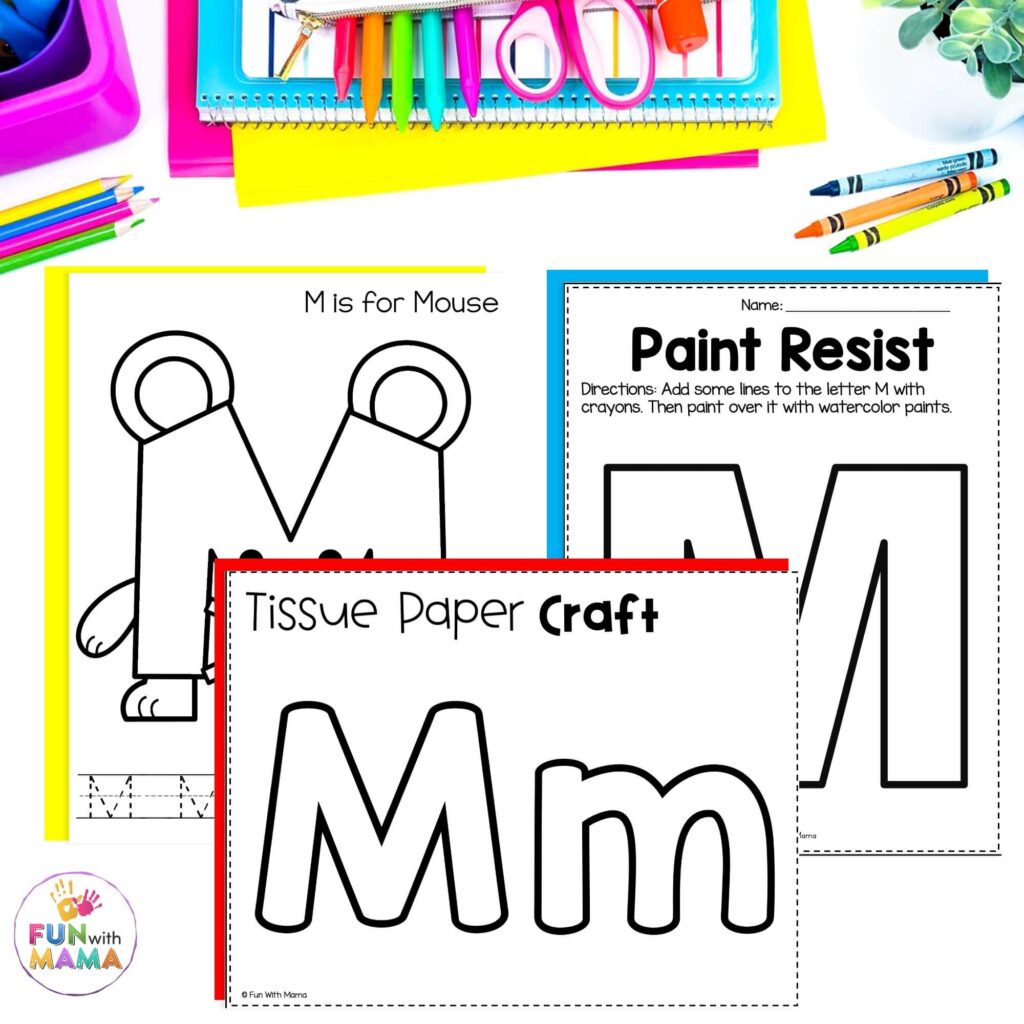 letter m art pages