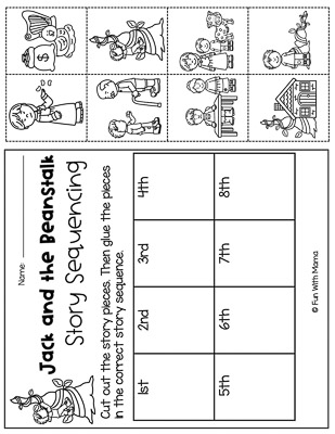 sequencing  jack and the beanstalk worksheet