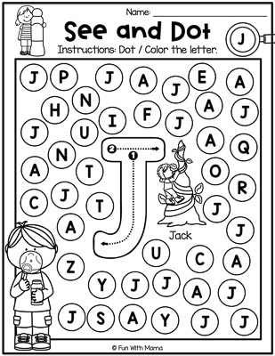 see and dot  jack and the beanstalk worksheet