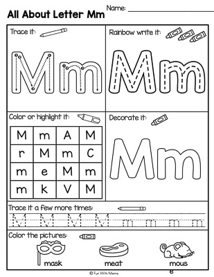trace, color, write and decorate the letter 