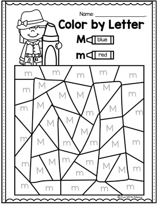 color by letter uppercase m